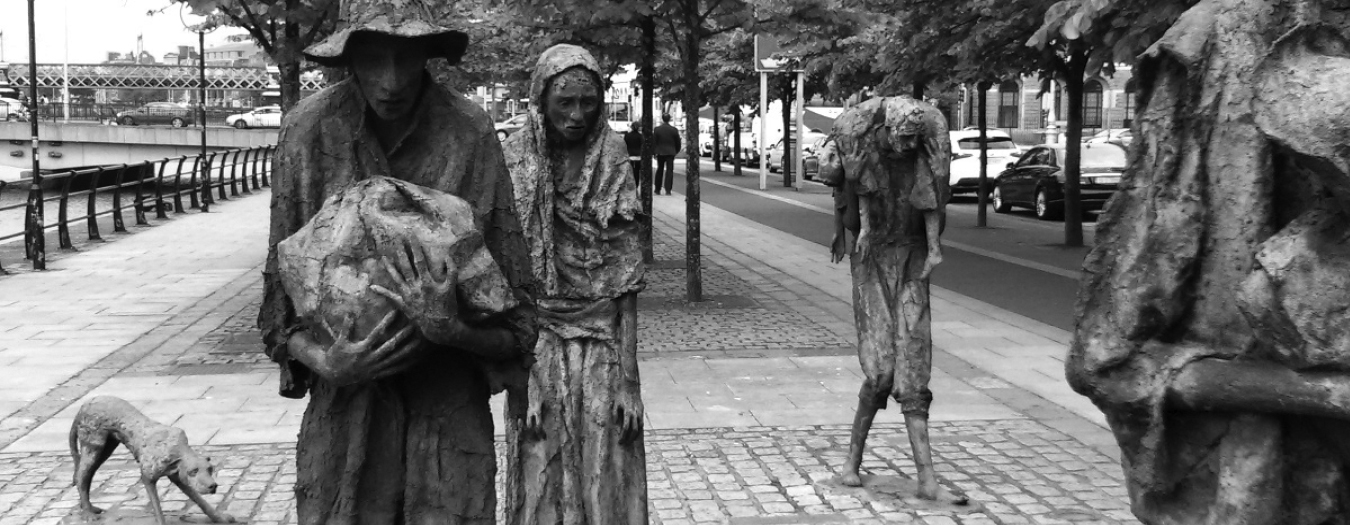 The Famine statues in the Dublin Docklands. Photo by Andrew Diamond