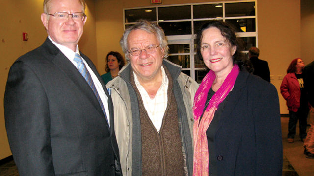 Chris Calvey, Doug Smith and Lucia Dailey, author and poet