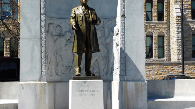 The statue of labor leader John Mitchell stands on the grounds of the Lackawanna County Courthouse, Scranton The statue of labor leader John Mitchell stands on the grounds of the Lackawanna County Courthouse, Scranton