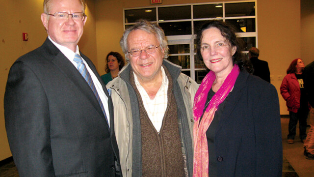 Chris Calvey, Doug Smith and Lucia Dailey, author and poet Chris Calvey, Doug Smith and Lucia Dailey, author and poet