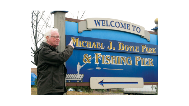 Msgr. Michael Doyle welcomes all to the dedicated fishing pier Msgr. Michael Doyle welcomes all to the dedicated fishing pier